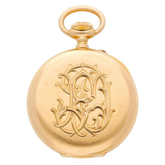 Swiss 18 carat rose gold open faced keyless lever Circa 1890