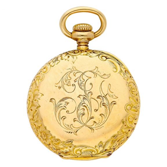Small Swiss 18 carat gold open faced keyless lever Circa 1904 Small Swiss 18 carat gold open faced keyless lever Circa 1904
