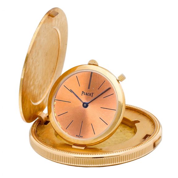 Very fine Swiss 18 carat rose gold coin watch Circa 1984