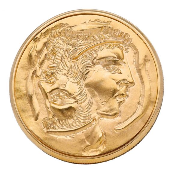 Very fine Swiss 18 carat rose gold coin watch Circa 1984 Very fine Swiss 18 carat rose gold coin watch Circa 1984