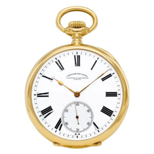 Swiss 18 carat gold open faced lever pocket watch Circa 1910