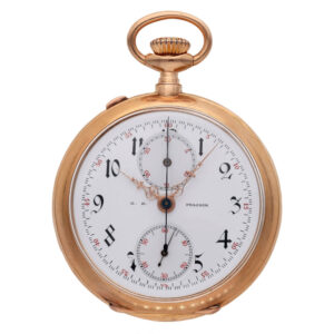 Swiss 18K rose gold split seconds chronograph Circa 1900