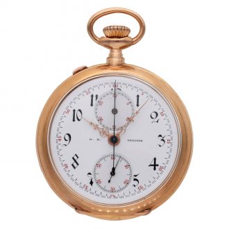 Swiss 18K rose gold split seconds chronograph Circa 1900