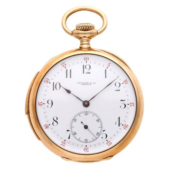 Swiss 14K rose gold open faced repeating lever Circa 1900 Swiss 14K rose gold open faced repeating lever Circa 1900