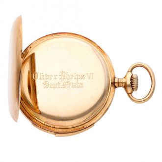 Swiss 14K rose gold open faced repeating lever Circa 1900 Swiss 14K rose gold open faced repeating lever Circa 1900