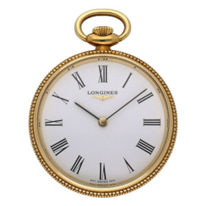 Swiss 18 carat gold open faced keyless lever watch Circa 1995