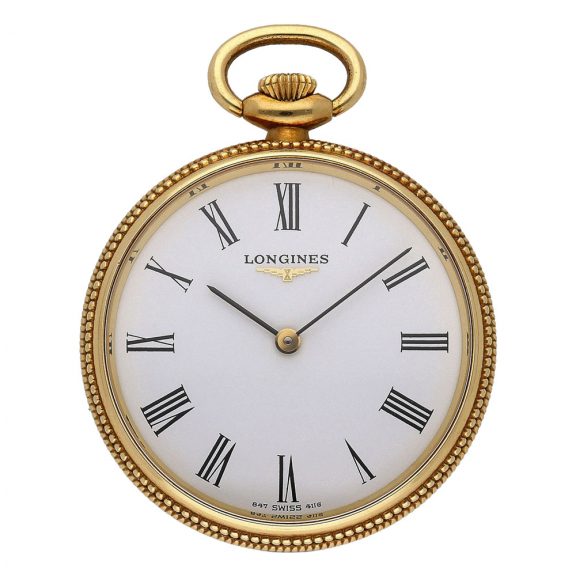 Swiss 18 carat gold open faced keyless lever watch Circa 1995