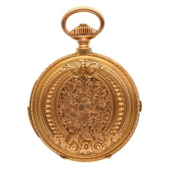 Heavy Swiss gold hunting cased complicated watch Circa 1900