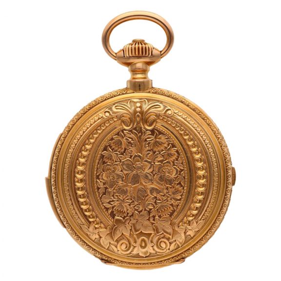Heavy Swiss gold hunting cased complicated watch Circa 1900 Heavy Swiss gold hunting cased complicated watch Circa 1900