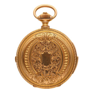 Heavy Swiss gold hunting cased complicated watch Circa 1900