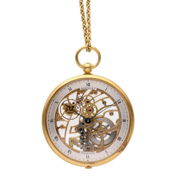 Swiss 18 carat gold lever skeletonized pocket watch Circa 19902 Swiss 18 carat gold lever skeletonized pocket watch Circa 1990