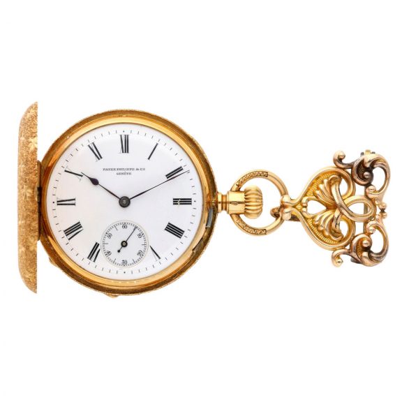 Swiss 18K gold hunting cased lever pocket watch Circa 1890 Swiss 18K gold hunting cased lever pocket watch Circa 1890