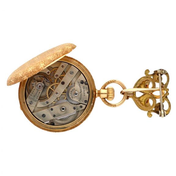 Swiss 18K gold hunting cased lever pocket watch Circa 1890 Swiss 18K gold hunting cased lever pocket watch Circa 1890