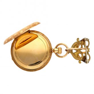 Swiss 18K gold hunting cased lever pocket watch Circa 1890