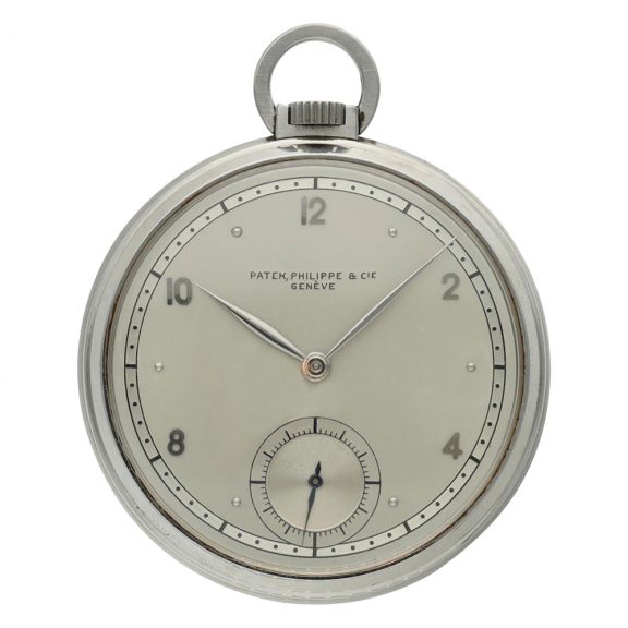 Fine Swiss stainless steel open faced lever watch Circa 1945