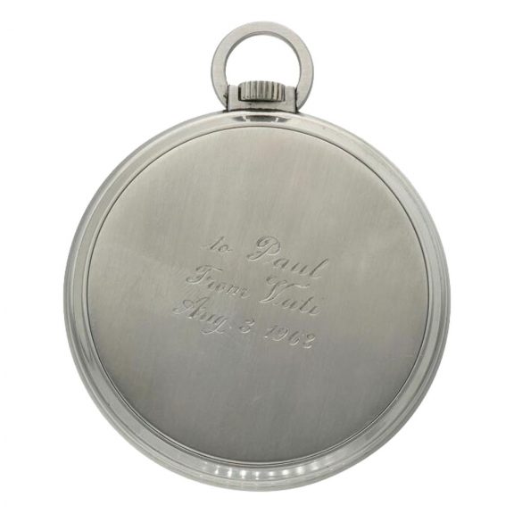 Fine Swiss stainless steel open faced lever watch Circa 1945 Fine Swiss stainless steel open faced lever watch Circa 1945