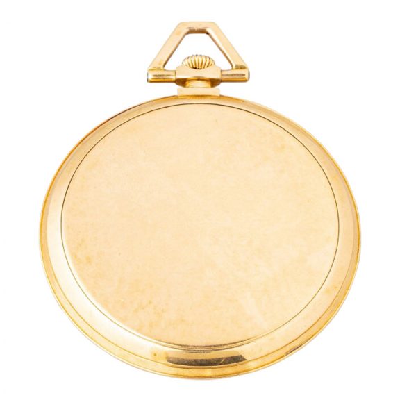 Swiss 18 carat gold open faced jumping hour watch Circa 1927 Swiss 18 carat gold open faced jumping hour watch Circa 1927