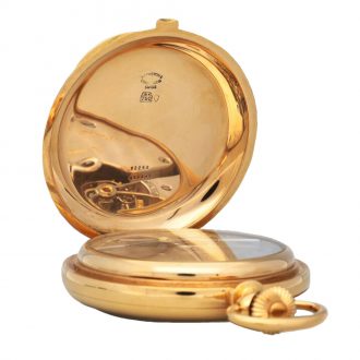 Swiss gold hunting cased one minute tourbillon watch Circa 1980