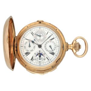 Swiss 14 carat rose gold complicated chronograph Circa 1908