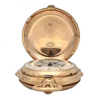 Swiss 14 carat rose gold complicated chronograph Circa 1908 Swiss 14 carat rose gold complicated chronograph Circa 1908