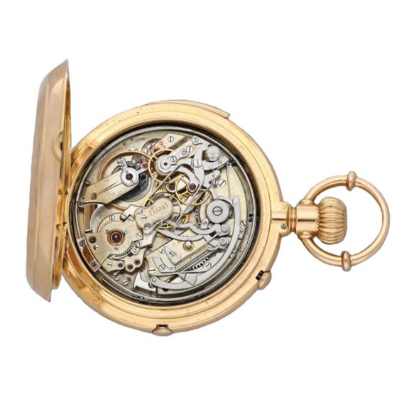 Danish 18K gold minute repeating chronograph Circa 1890 Danish 18K gold minute repeating chronograph Circa 1890