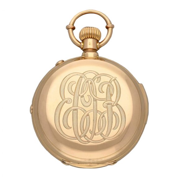 Danish 18K gold minute repeating chronograph Circa 1890