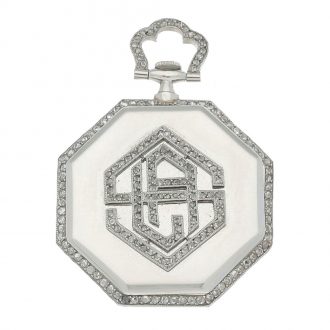 Fine French platinum and diamond set lever ladies' watch Circa 1920