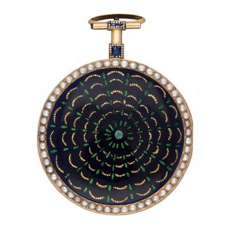 French gold, enamel and pearl set verge pocket watch Circa 1780