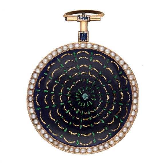 French gold, enamel and pearl set verge pocket watch Circa 1780