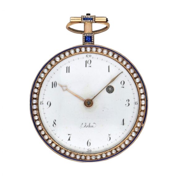 French gold, enamel and pearl set verge pocket watch Circa 1780 French gold, enamel and pearl set verge pocket watch Circa 1780