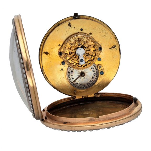 French gold, enamel and pearl set verge pocket watch Circa 1780 French gold, enamel and pearl set verge pocket watch Circa 1780