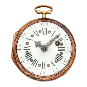 German gold and enamel open faced verge watch Circa 1760