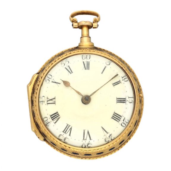 English gold and enamel pair cased verge watch Circa 1776 English gold and enamel pair cased verge watch Circa 1776