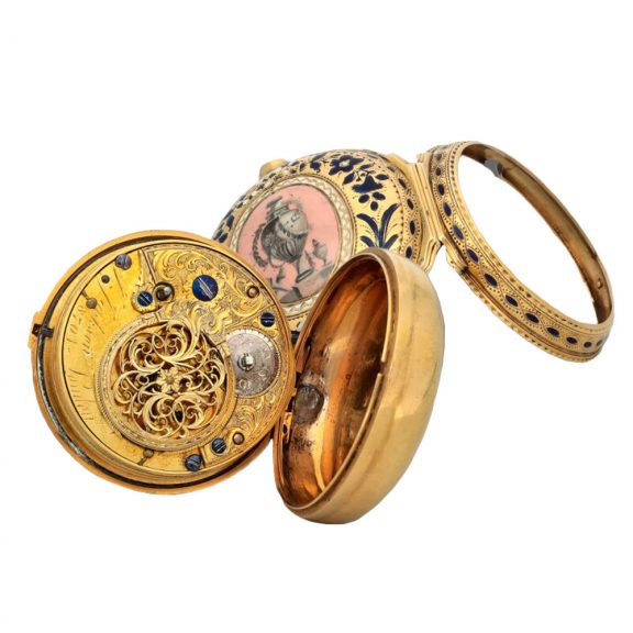 English gold and enamel pair cased verge watch Circa 1776 English gold and enamel pair cased verge watch Circa 1776