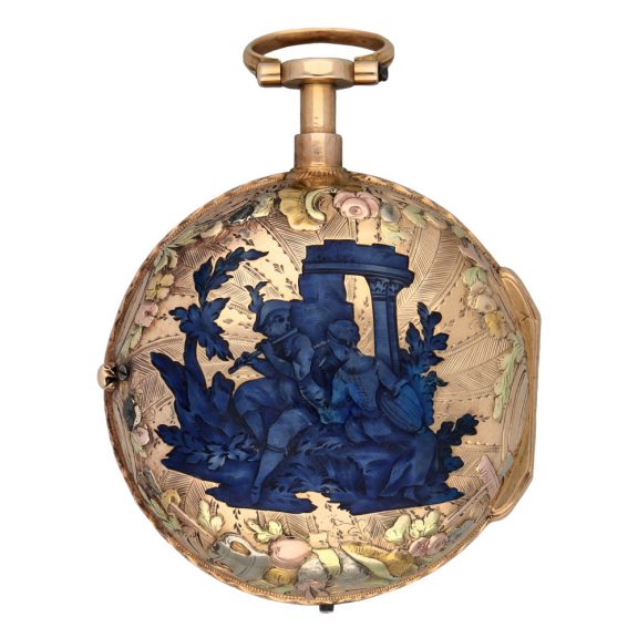 German 18 carat gold and enamel repeating verge watch Circa 1760