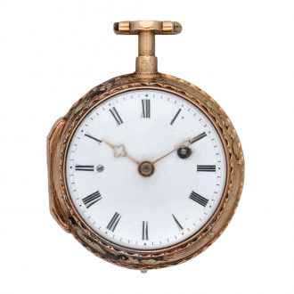 German 18 carat gold and enamel repeating verge watch Circa 1760
