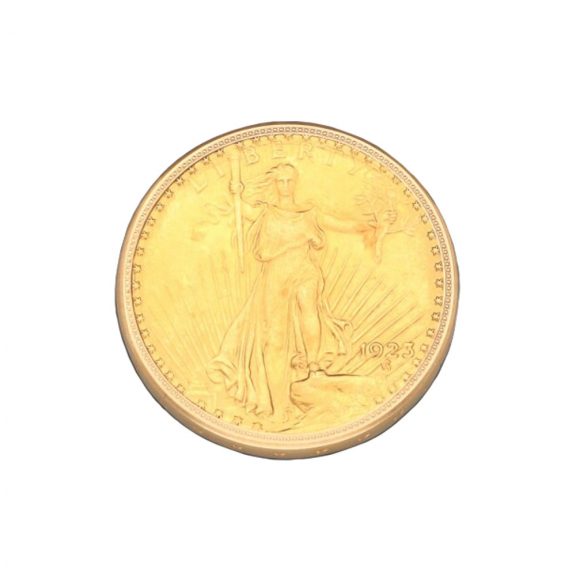 Swiss 18 carat gold U.S. twenty dollar coin watch Circa 1974 Swiss 18 carat gold U.S. twenty dollar coin watch Circa 1974