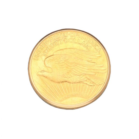 Swiss 18 carat gold U.S. twenty dollar coin watch Circa 1974 Swiss 18 carat gold U.S. twenty dollar coin watch Circa 1974