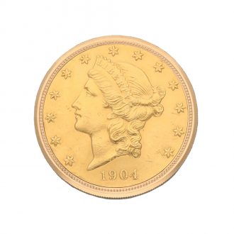 Swiss 18 carat gold U.S. twenty dollar coin watch Circa 1973
