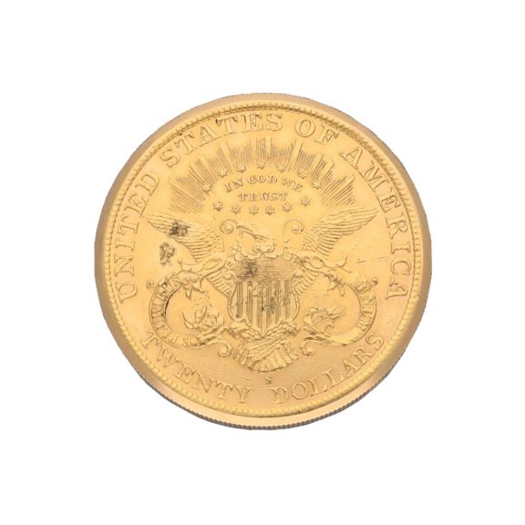 Swiss 18 carat gold U.S. twenty dollar coin watch Circa 1973 Swiss 18 carat gold U.S. twenty dollar coin watch Circa 1973