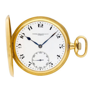Swiss 18K gold hunting cased keyless lever watch Circa 1910