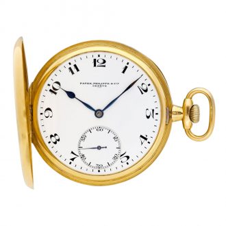 Swiss 18K gold hunting cased keyless lever watch Circa 1910