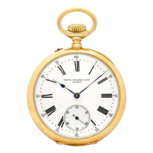 Swiss 14 carat gold open faced keyless lever watch Circa 1900