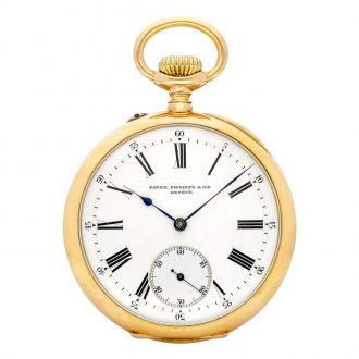 Swiss 14 carat gold open faced keyless lever watch Circa 1900