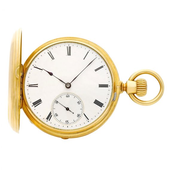 Swiss 18 carat rose gold keyless lever pocket watch Circa 1900