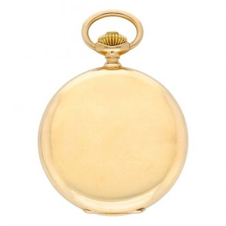 Swiss 14K gold hunting cased keyless pocket watch Circa 1900