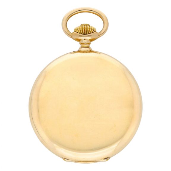 Swiss 14K gold hunting cased keyless pocket watch Circa 1900 Swiss 14K gold hunting cased keyless pocket watch Circa 1900