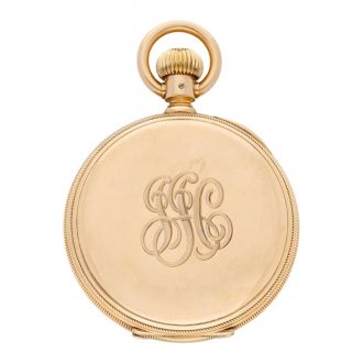 Swiss 18K rose gold open faced keyless lever watch Circa 1880 Swiss 18K rose gold open faced keyless lever watch Circa 1880