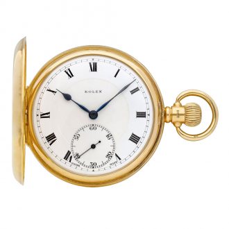Swiss rose gold hunting cased keyless lever watch Circa 1920