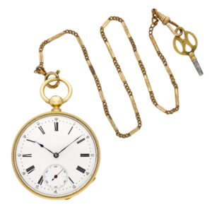 Swiss 14 carat gold open faced keyless pocket watch Circa 1880